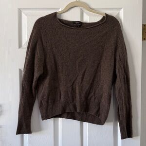 Quince Mongolian Cashmere Dark Brown Women's Relaxed Neck Sweater